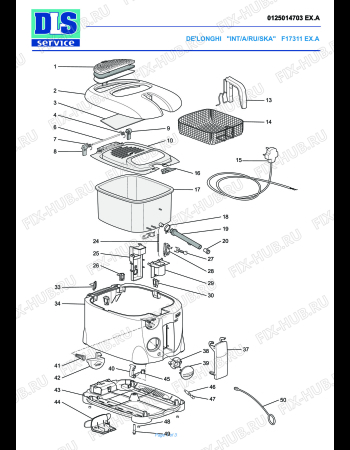 Схема №1 F 17301 EX:A с изображением Держатель для тостера (фритюрницы) DELONGHI 5325157300