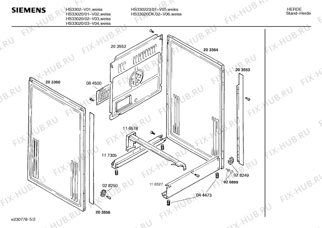 Взрыв-схема плиты (духовки) Siemens HS33020 - Схема узла 02