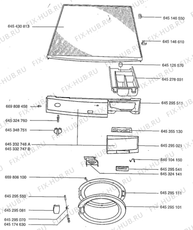 Взрыв-схема стиральной машины Aeg LAV74600 - Схема узла Top