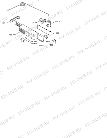 Взрыв-схема холодильника Electrolux ER1637I - Схема узла Thermostat
