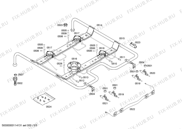 Схема №3 3CGX466B с изображением Газовый кран для электропечи Bosch 00498989