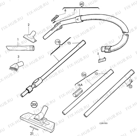 Взрыв-схема пылесоса Excelsior 4820 - Схема узла L10 Hose B