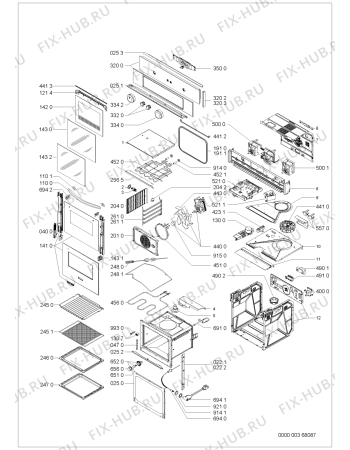 Схема №1 KOMP 6610/IX с изображением Обшивка для духового шкафа Whirlpool 481244269703