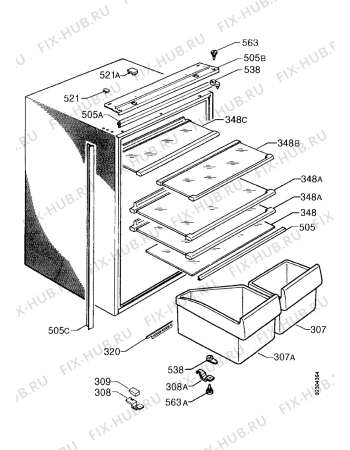 Взрыв-схема холодильника Zanussi ZI6165I - Схема узла Housing 001