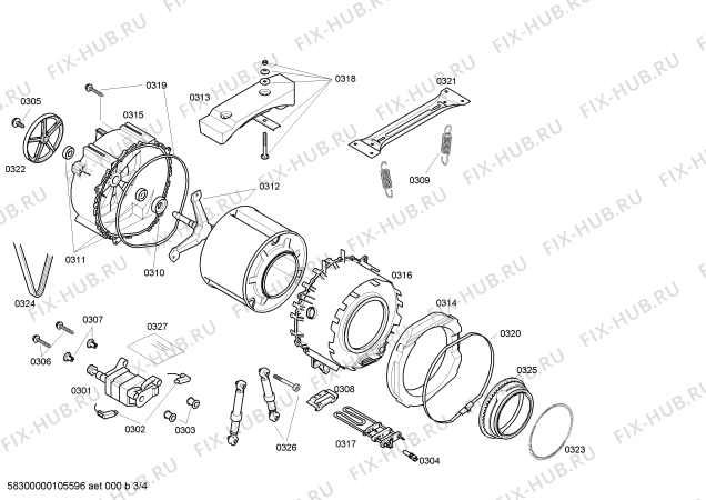 Взрыв-схема стиральной машины Bosch WFO2062PL Maxx WFO2062 - Схема узла 03