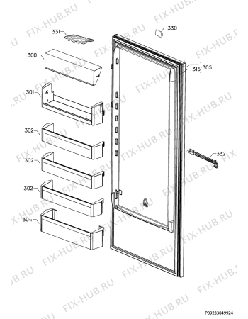 Взрыв-схема холодильника Smeg S7298CFEP1 - Схема узла Door