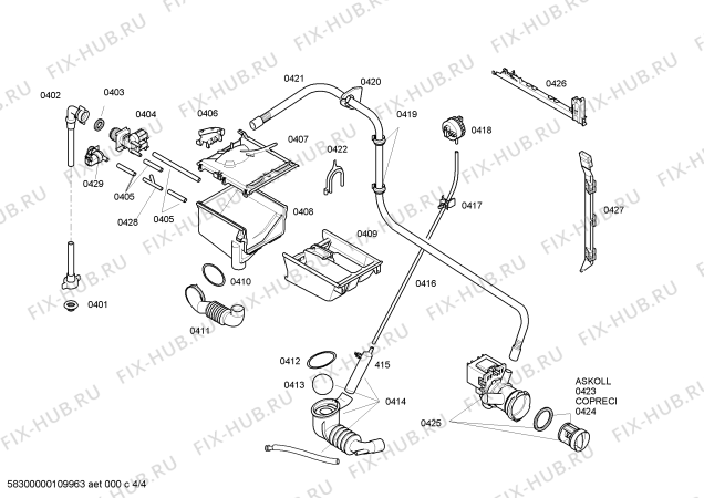 Взрыв-схема стиральной машины Siemens WXL122STR SIWAMAT XL 122S - Схема узла 04