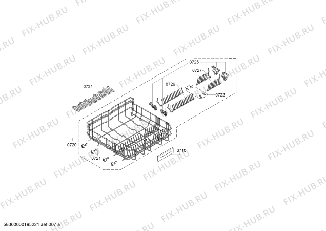 Взрыв-схема посудомоечной машины Siemens SN476W06NS IQ700 - Схема узла 07