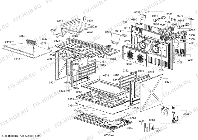 Схема №4 HQ738256E с изображением Плата для плиты (духовки) Siemens 00635170