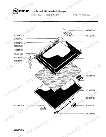 Взрыв-схема плиты (духовки) Neff 1113938504 1393/841BXY - Схема узла 04