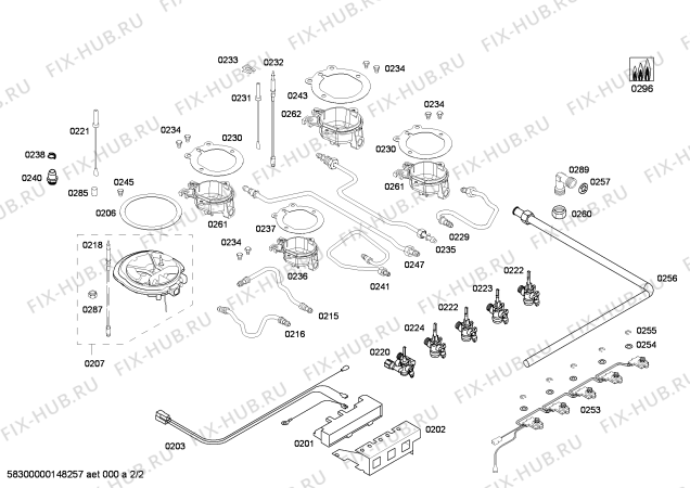 Взрыв-схема плиты (духовки) Bosch PCS815C90N ENC.PCS815C90N 4G+1W(BANDERA) BO76F IH5 - Схема узла 02