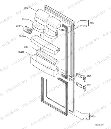 Взрыв-схема холодильника Zanker ZKK8914NZ - Схема узла Door 003