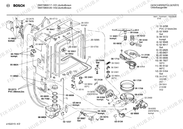 Схема №4 SMI7086II с изображением Панель для посудомойки Bosch 00295507