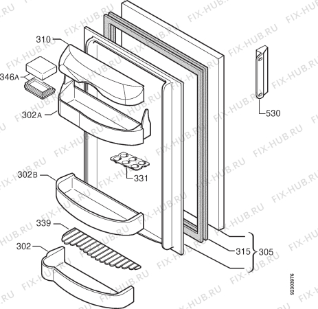 Схема №1 A1150GS с изображением Рукоятка для холодильной камеры Aeg 2251023087