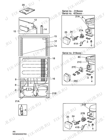 Взрыв-схема холодильника Electrolux ER8812B - Схема узла C10 Cold, users manual