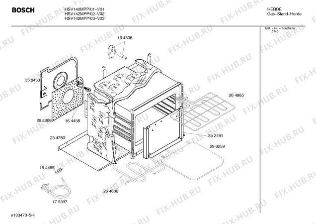 Схема №5 HSV142MPP с изображением Панель управления для плиты (духовки) Bosch 00358751