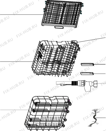 Взрыв-схема посудомоечной машины Delonghi Australia DEDW6015S - Схема узла 7