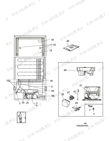 Взрыв-схема холодильника Electrolux ERF3703MOX - Схема узла C10 Cold, users manual