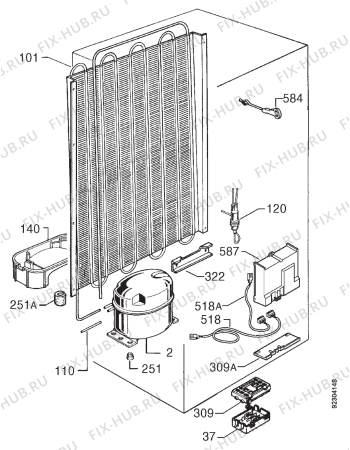 Взрыв-схема холодильника Electrolux ER7337IRSD - Схема узла Cooling system 017