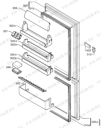 Взрыв-схема холодильника Zanussi ZI922/9DAC - Схема узла Door 003