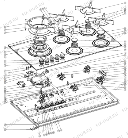 Схема №1 HG1654SBE/S1 (457082, HG62XXB) с изображением Кран газовый для плиты (духовки) Gorenje 702870