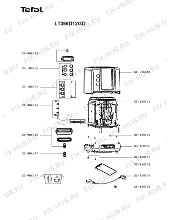 Схема №1 TT366800/3D с изображением Клавиша для электротостера Tefal SS-986345_3D1