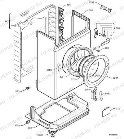 Взрыв-схема стиральной машины Electrolux EWS1105 - Схема узла Housing 001