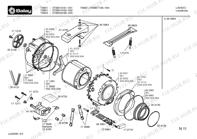 Схема №4 3TS853A TS853 - Family с изображением Инструкция по установке и эксплуатации для стиральной машины Bosch 00527558