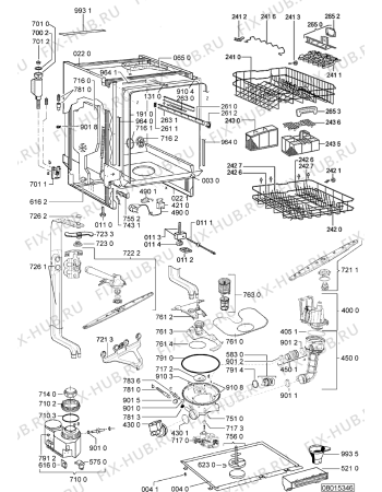 Взрыв-схема посудомоечной машины Whirlpool ADG 8980 - Схема узла
