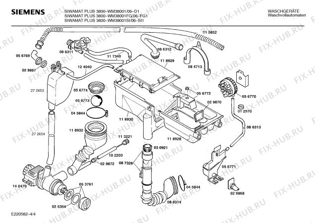 Схема №3 WM38001SI SIWAMAT PLUS 3800 с изображением Панель управления для стиралки Siemens 00273951
