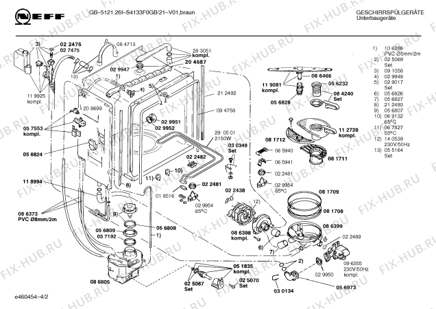 Схема №4 S4133F0GB GB-5121.26I с изображением Панель для посудомойки Bosch 00289362