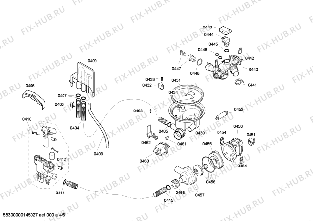 Схема №6 SRV53C03UC с изображением Модуль управления для посудомойки Bosch 00499497
