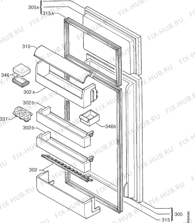 Взрыв-схема холодильника Zanussi ZFD23/6R - Схема узла Door 003