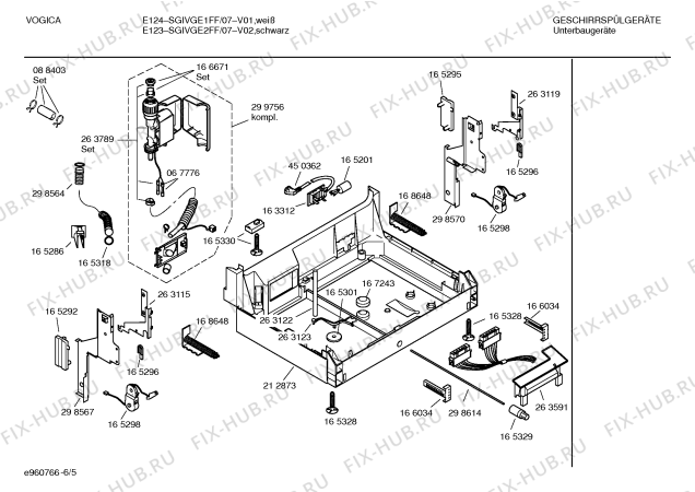 Взрыв-схема посудомоечной машины Vogica SGIVGE2FF E123 - Схема узла 05