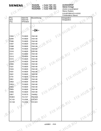 Схема №14 RS252R6 с изображением Крышка для телевизора Siemens 00759217