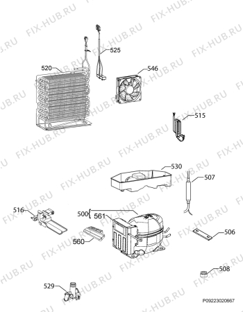 Взрыв-схема холодильника Aeg AGE82924NW - Схема узла Cooling system 017