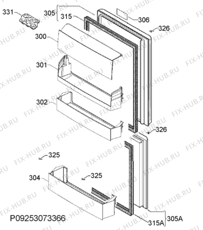 Взрыв-схема холодильника Electrolux EN3350MOX - Схема узла Door