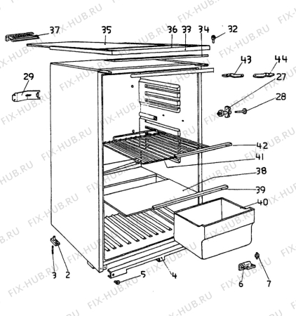 Взрыв-схема холодильника Zanussi ZFL165-TFF - Схема узла C10 Cabinet/Interior