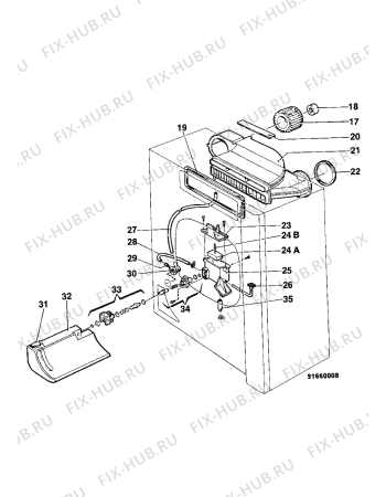 Взрыв-схема комплектующей Zanussi TC70E - Схема узла Condensation water recipient