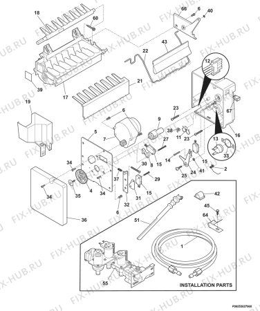 Взрыв-схема холодильника Electrolux ERL6296W2 - Схема узла Icemaker