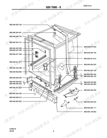 Взрыв-схема посудомоечной машины Unknown GSI 7000-X - Схема узла Section2