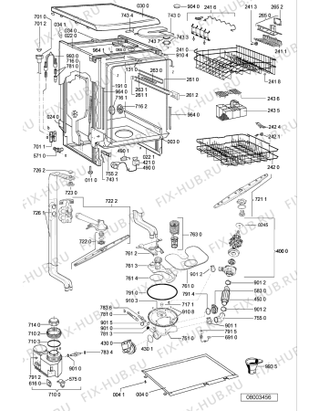 Взрыв-схема посудомоечной машины Whirlpool ADP 4684 WHM - Схема узла