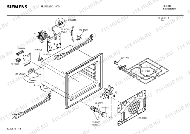 Схема №7 HL56023CC с изображением Ручка конфорки для электропечи Siemens 00167575