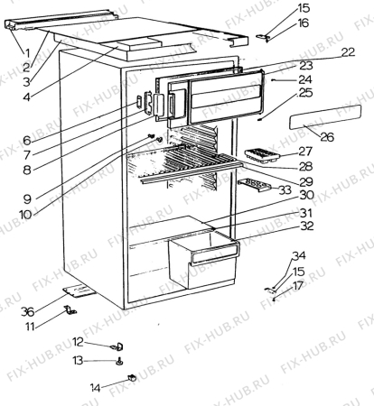 Взрыв-схема холодильника Electrolux ER1870C - Схема узла C10 Cabinet/Interior