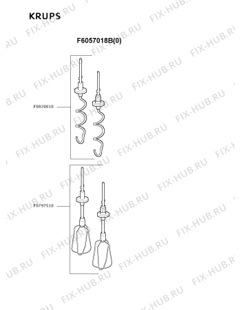 Взрыв-схема блендера (миксера) Krups F6057018B(0) - Схема узла SP000744.4P2