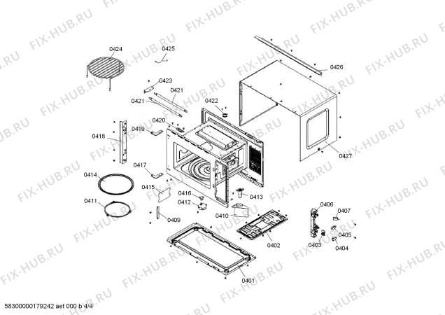 Взрыв-схема микроволновой печи Bosch HMT84G654 - Схема узла 04