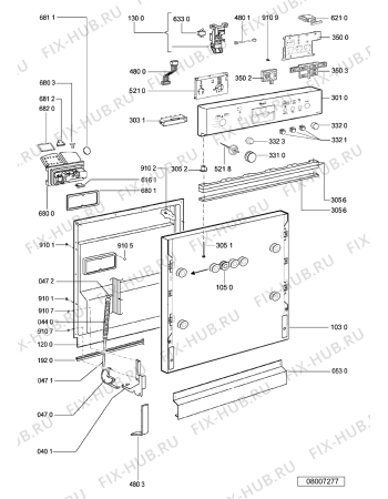 Взрыв-схема посудомоечной машины Whirlpool ADG 8683 IX - Схема узла