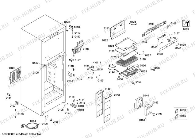 Схема №2 KDN53V00NE с изображением Крышка для холодильной камеры Bosch 00710091