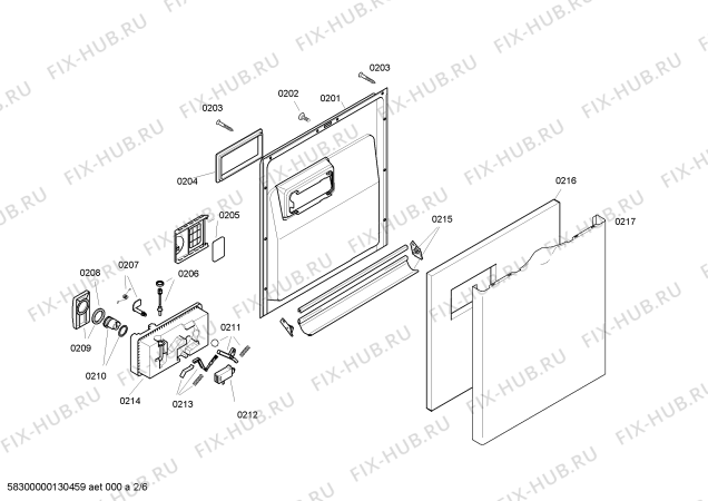 Схема №3 SGS45M28EU с изображением Крышка для посудомойки Bosch 00473661