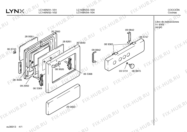 Схема №3 LC140N с изображением Панель для электропечи Bosch 00285747